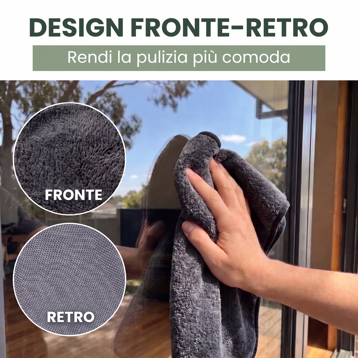 Lumpinioo – Paño para limpiar ventanas y puertas de cristal (60 × 40 cm)
