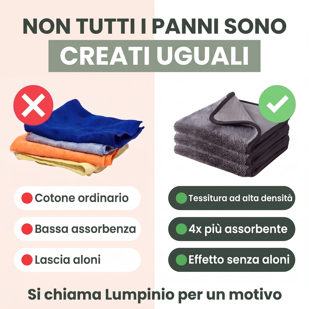Lumpinioo – Paño para limpiar ventanas y puertas de cristal (60 × 40 cm)