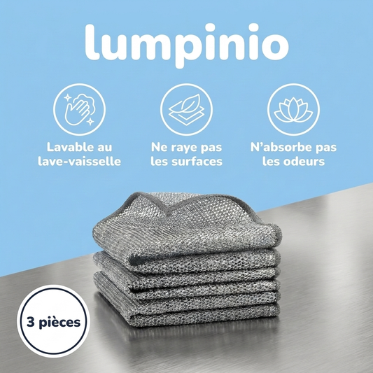 Lumpinio – Chiffons magiques en laine d'acier (3pcs.)